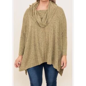 Easel Mustard Cowl Neck Tunic NWT | L‎